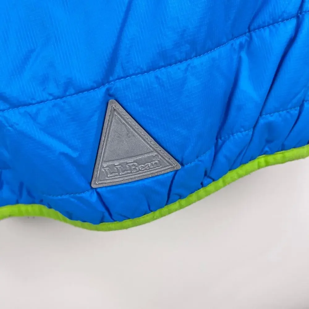 L.L. Bean PrimaLoft Packaway Vest Blue Green Colorblock L 6/7